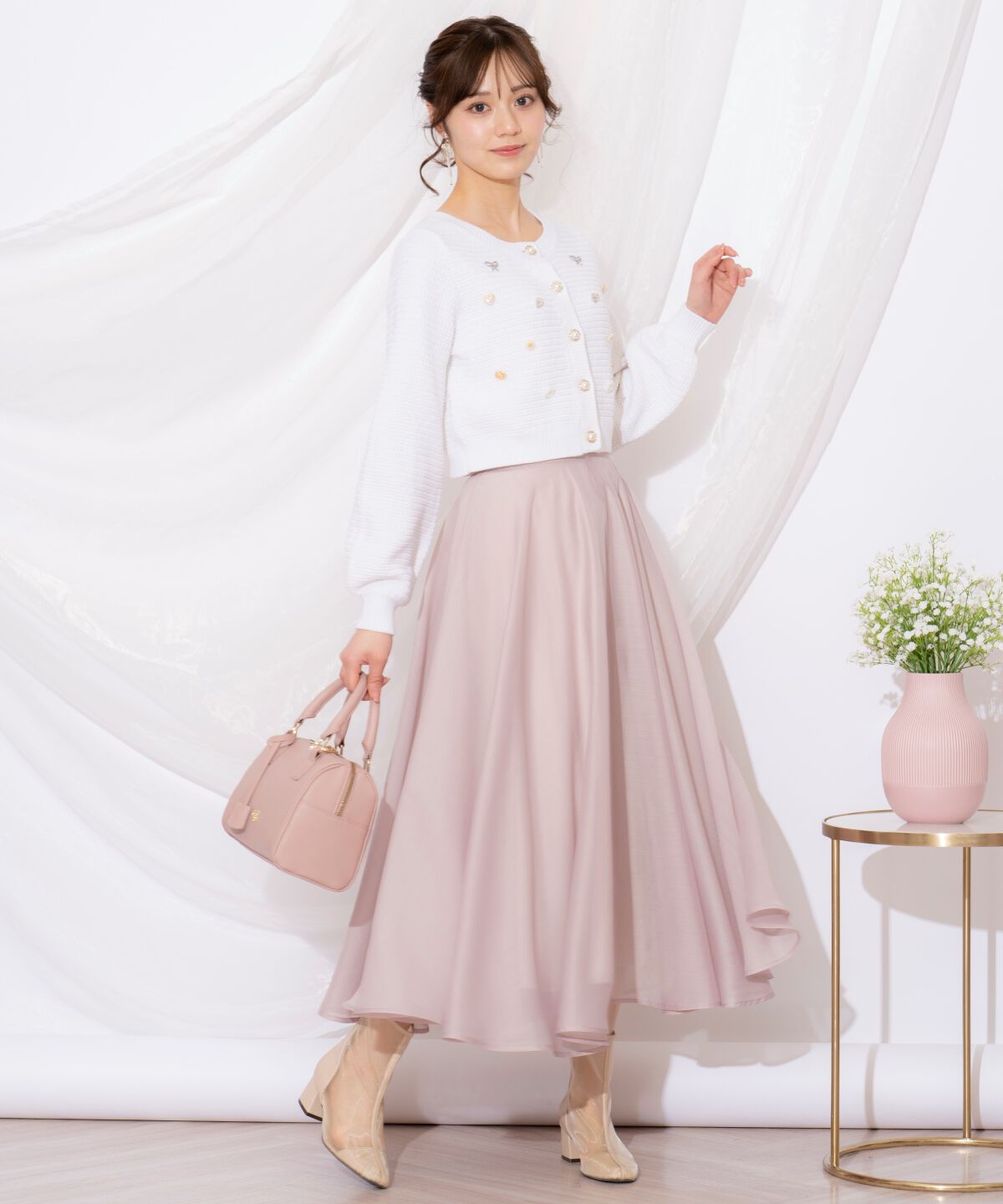 WILLSELECTION「シャイニービジューカーディガン」|カーディガン|