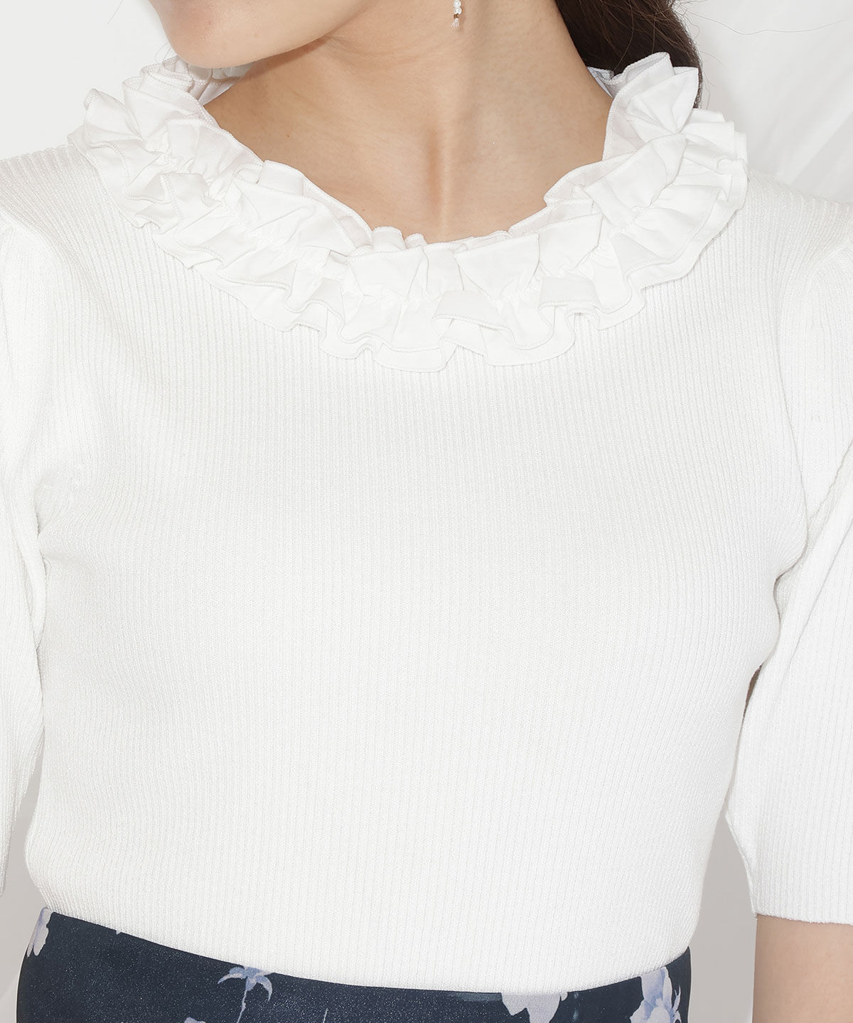 WILLSELECTION「フリル襟リブニット」|ニット・セーター|