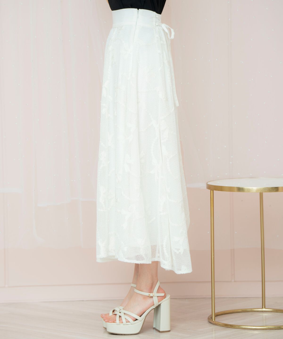 WILLSELECTION「リボンレーススカート」|フレア|