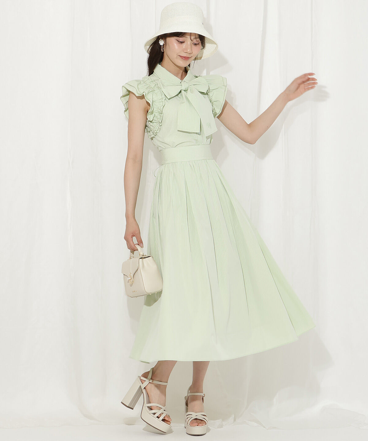 WILLSELECTION「刺繍入りボウタイストライプブラウス」|シャツ・ブラウス|