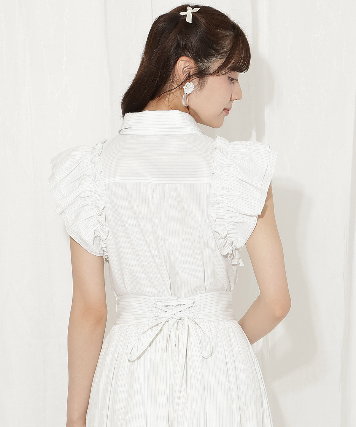 WILLSELECTION「刺繍入りボウタイストライプブラウス」|シャツ・ブラウス|