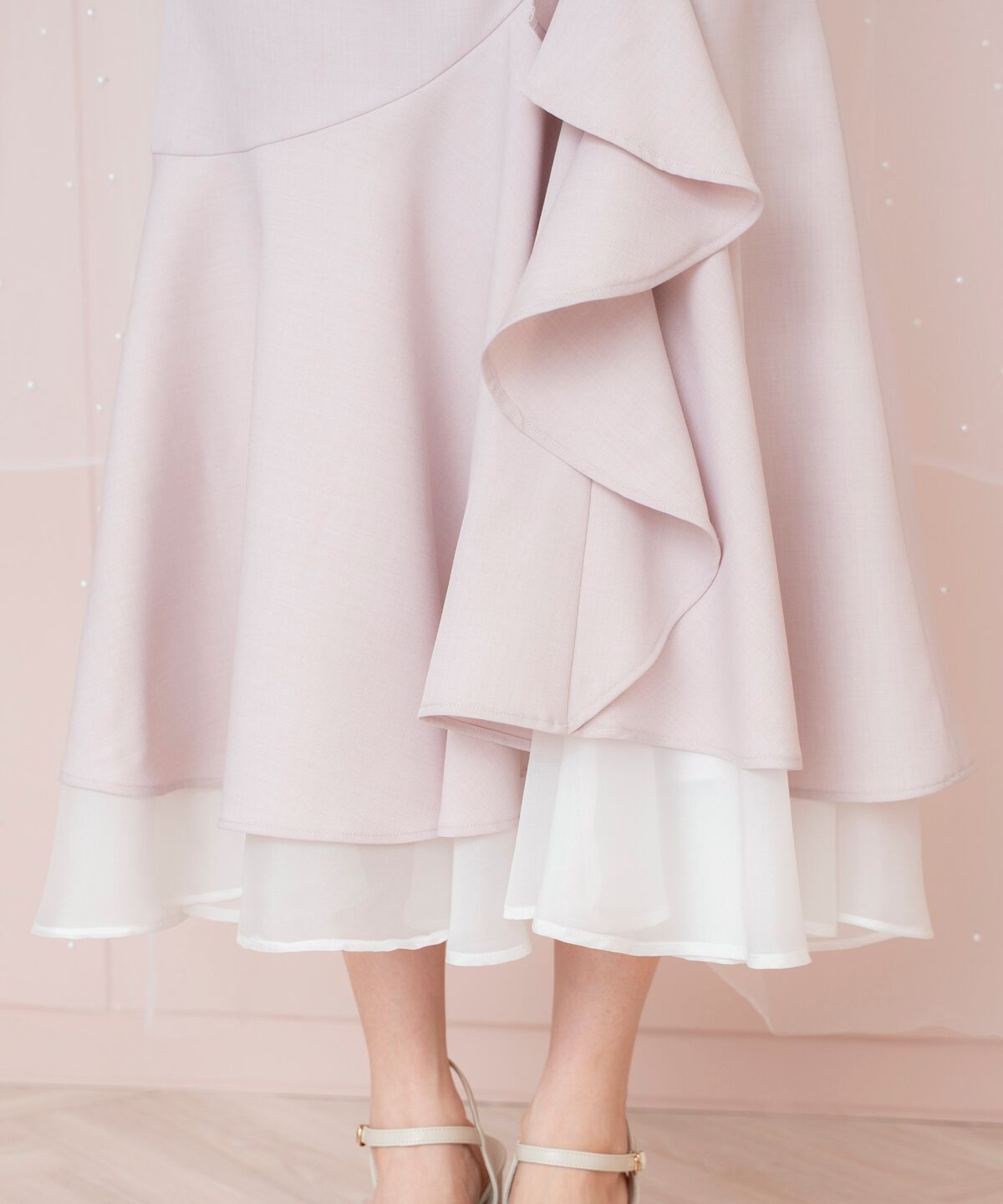 WILLSELECTION「シアーヘムギャザーマーメイドスカート」|フレア|