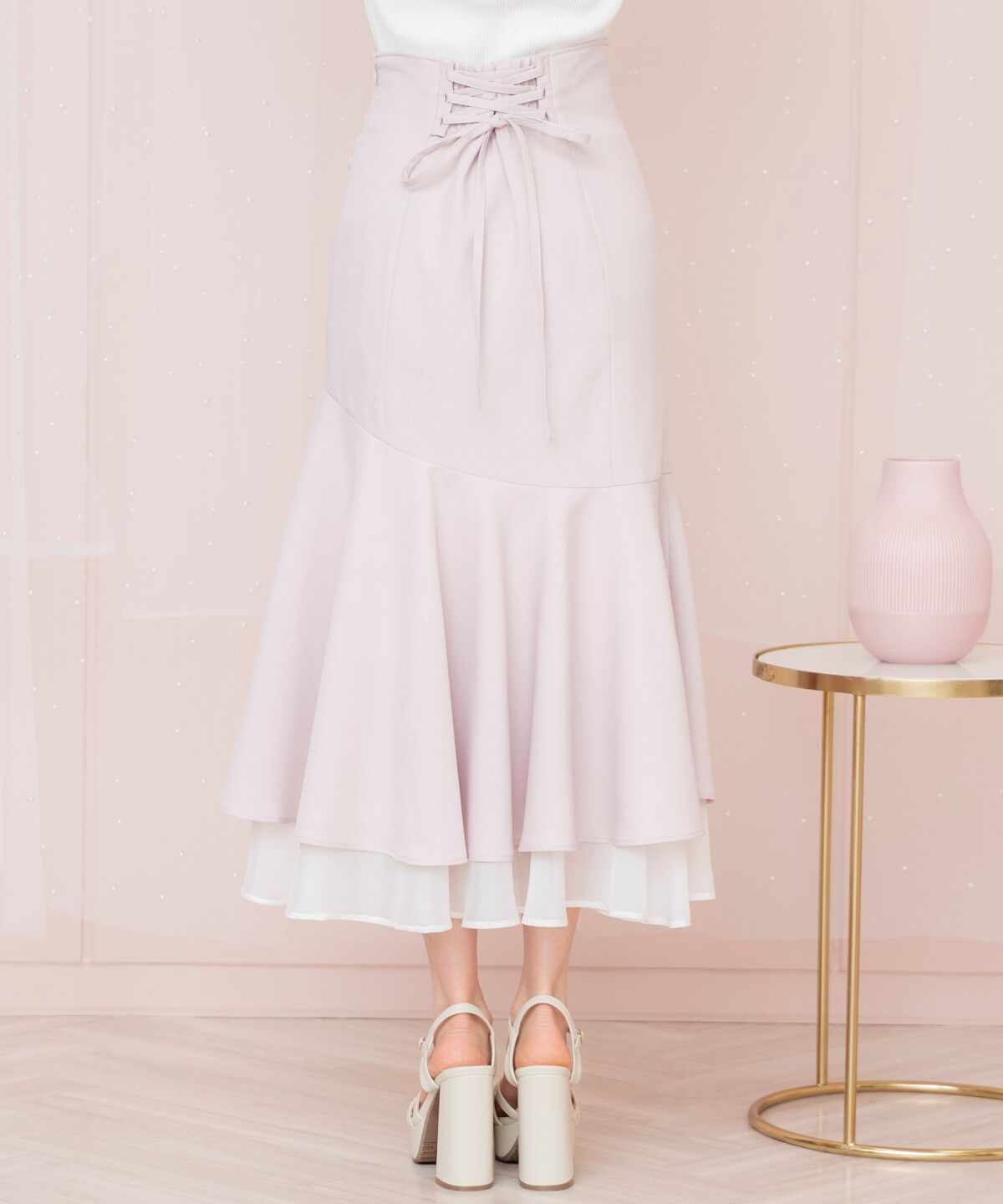 WILLSELECTION「シアーヘムギャザーマーメイドスカート」|フレア|