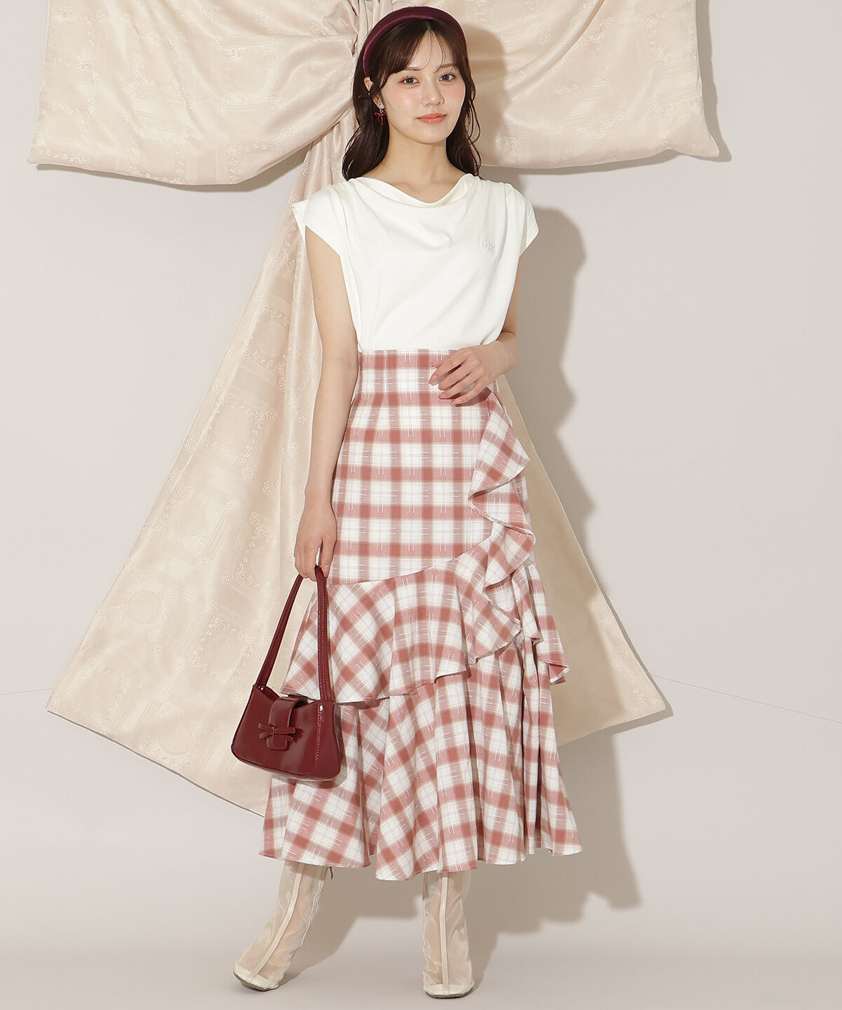 WILLSELECTION「ラッフルティアードヘムスカート」|タイト|