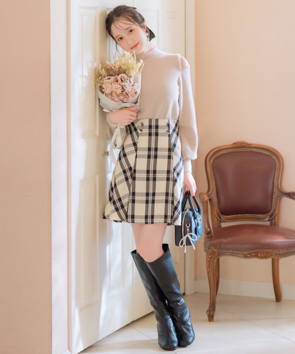 WILLSELECTION「ボックスタックミニスカート」|台形|