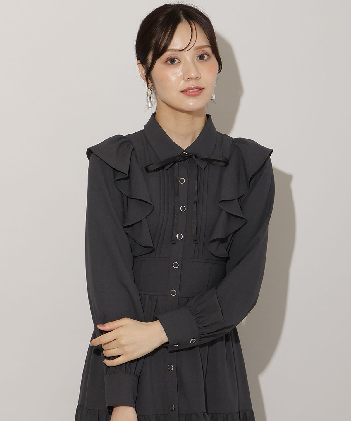 WILLSELECTION「リボンタイティアードシャツワンピース」|ワンピース|