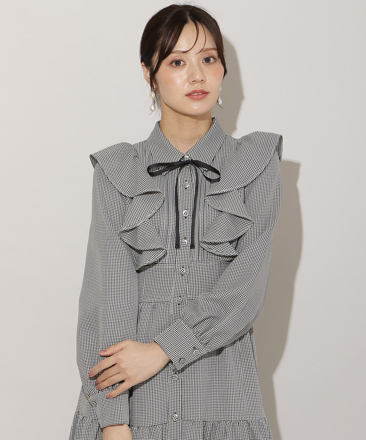 WILLSELECTION「リボンタイティアードシャツワンピース」|ワンピース|