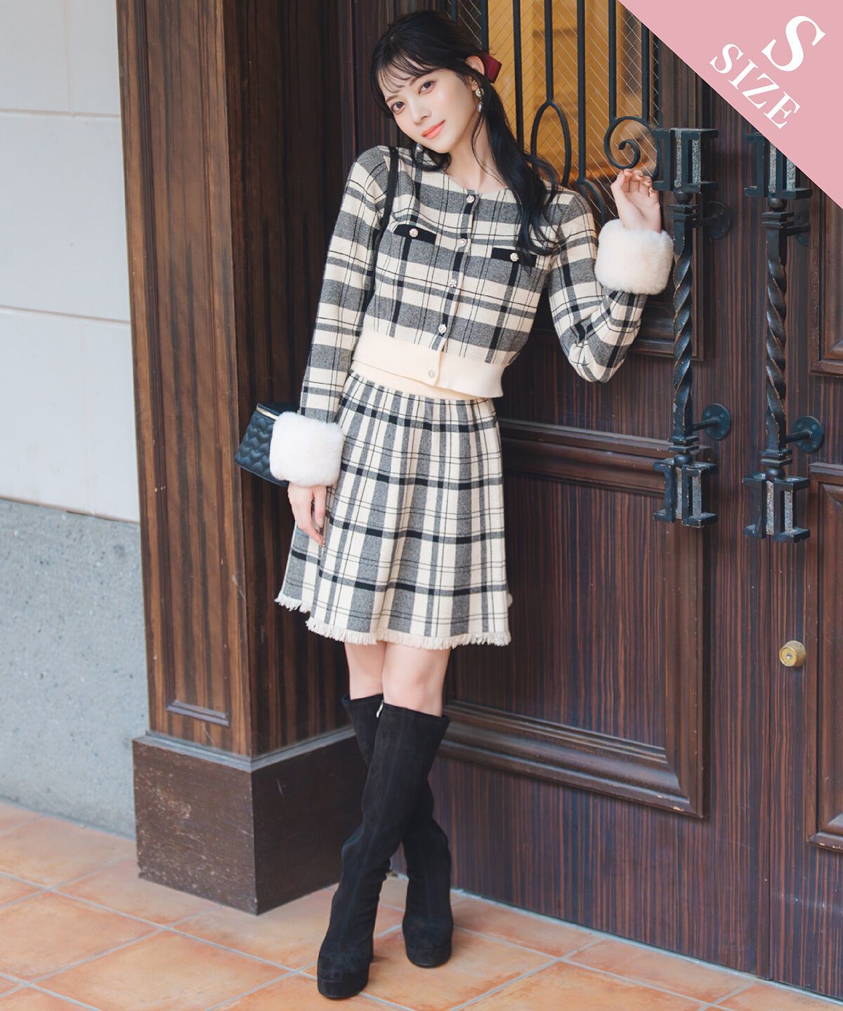 WILLSELECTION「チェック柄ニットフレアスカート」|フレア|