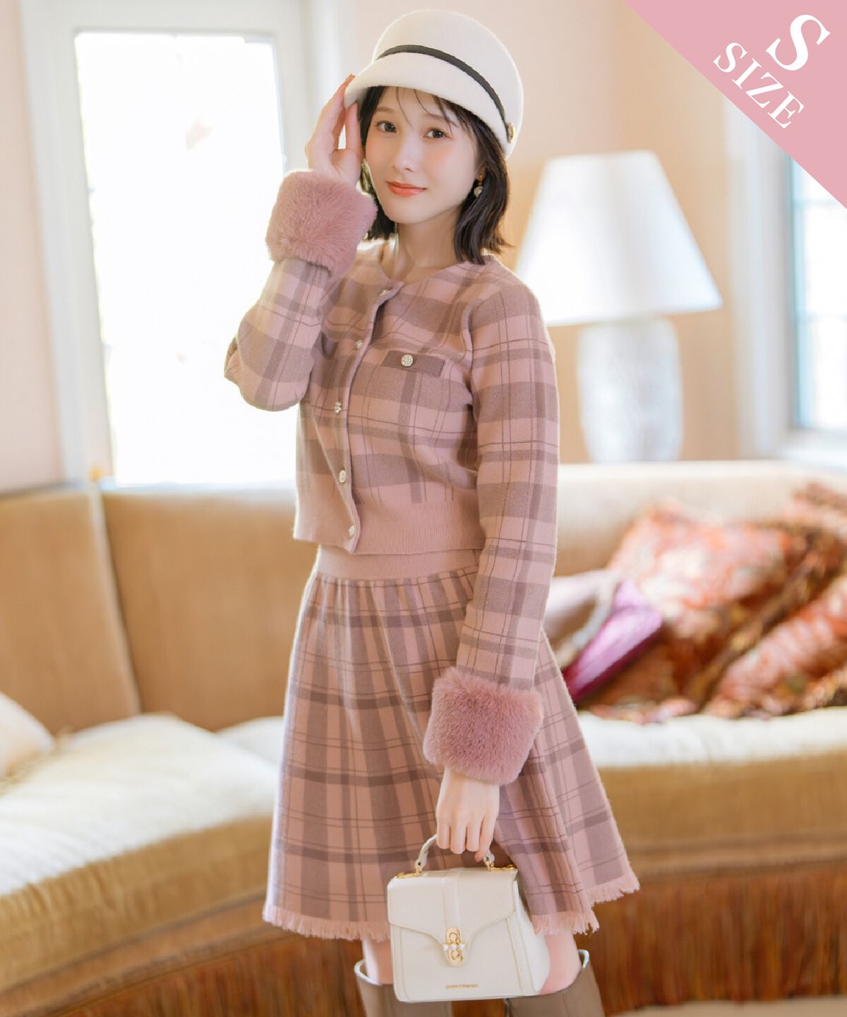 WILLSELECTION「チェック柄ニットフレアスカート」|フレア|