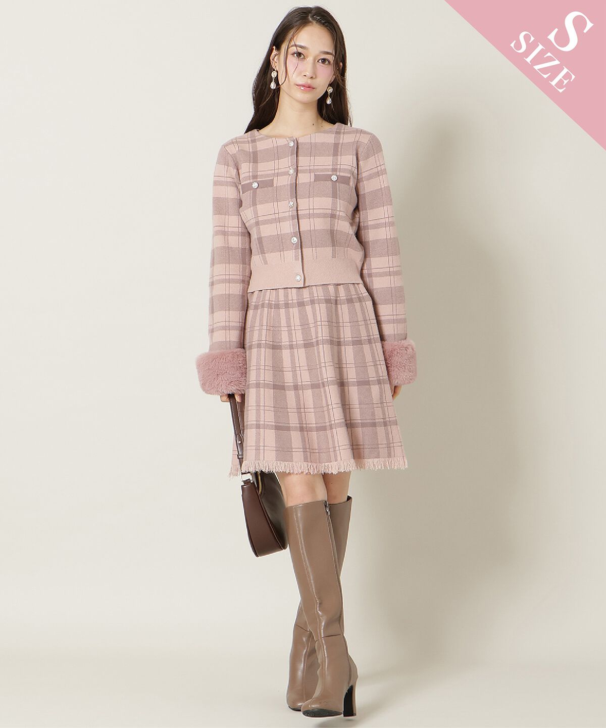 WILLSELECTION「チェック柄ニットフレアスカート」|フレア|