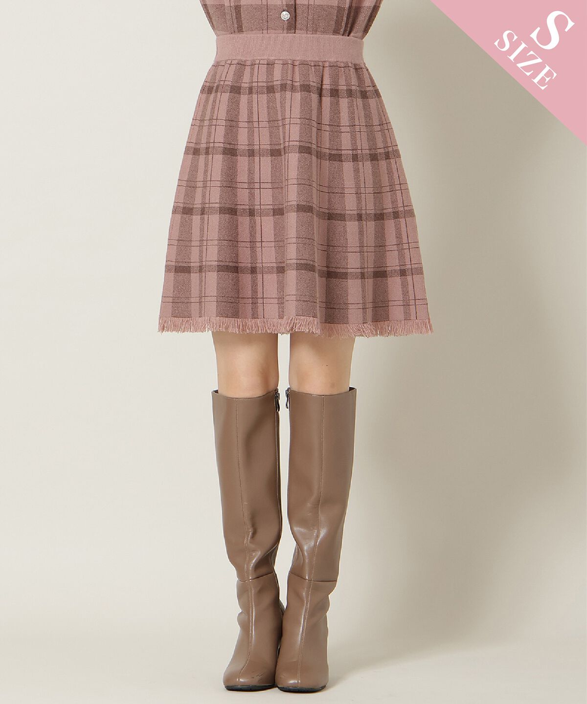 WILLSELECTION「チェック柄ニットフレアスカート」|フレア|