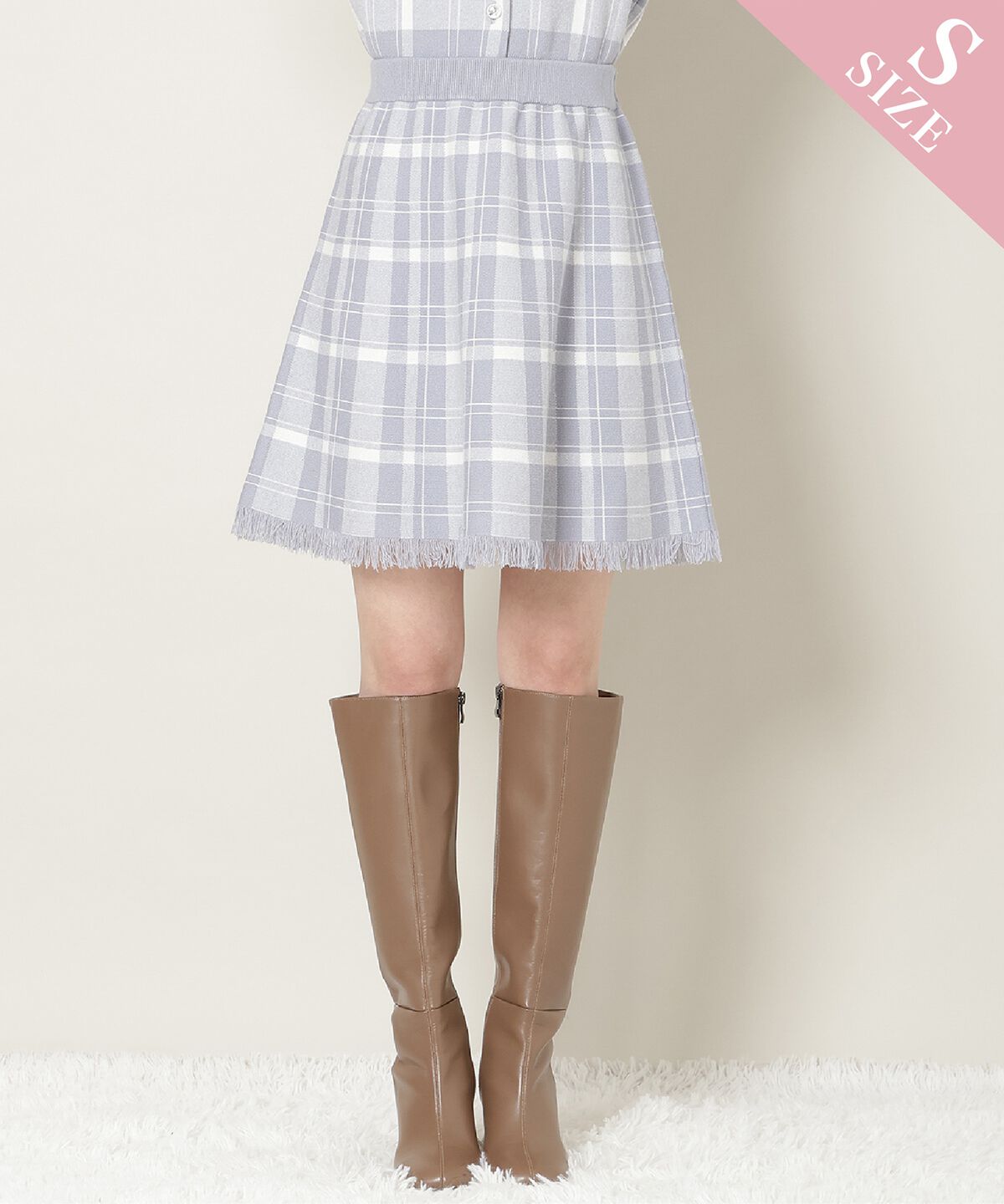 WILLSELECTION「チェック柄ニットフレアスカート」|フレア|