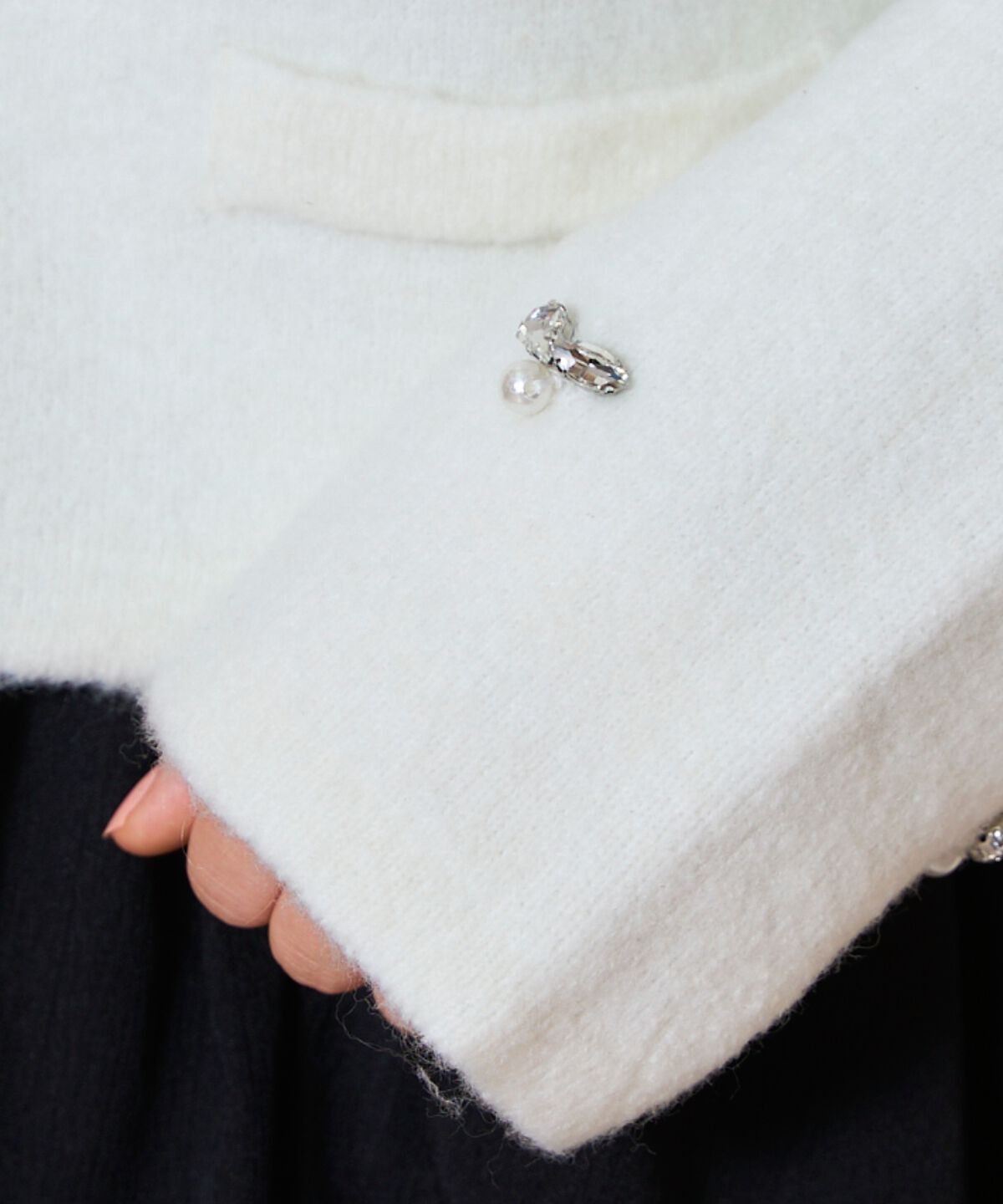 WILLSELECTION「ノーカラービジューニットジャケット」|カーディガン|