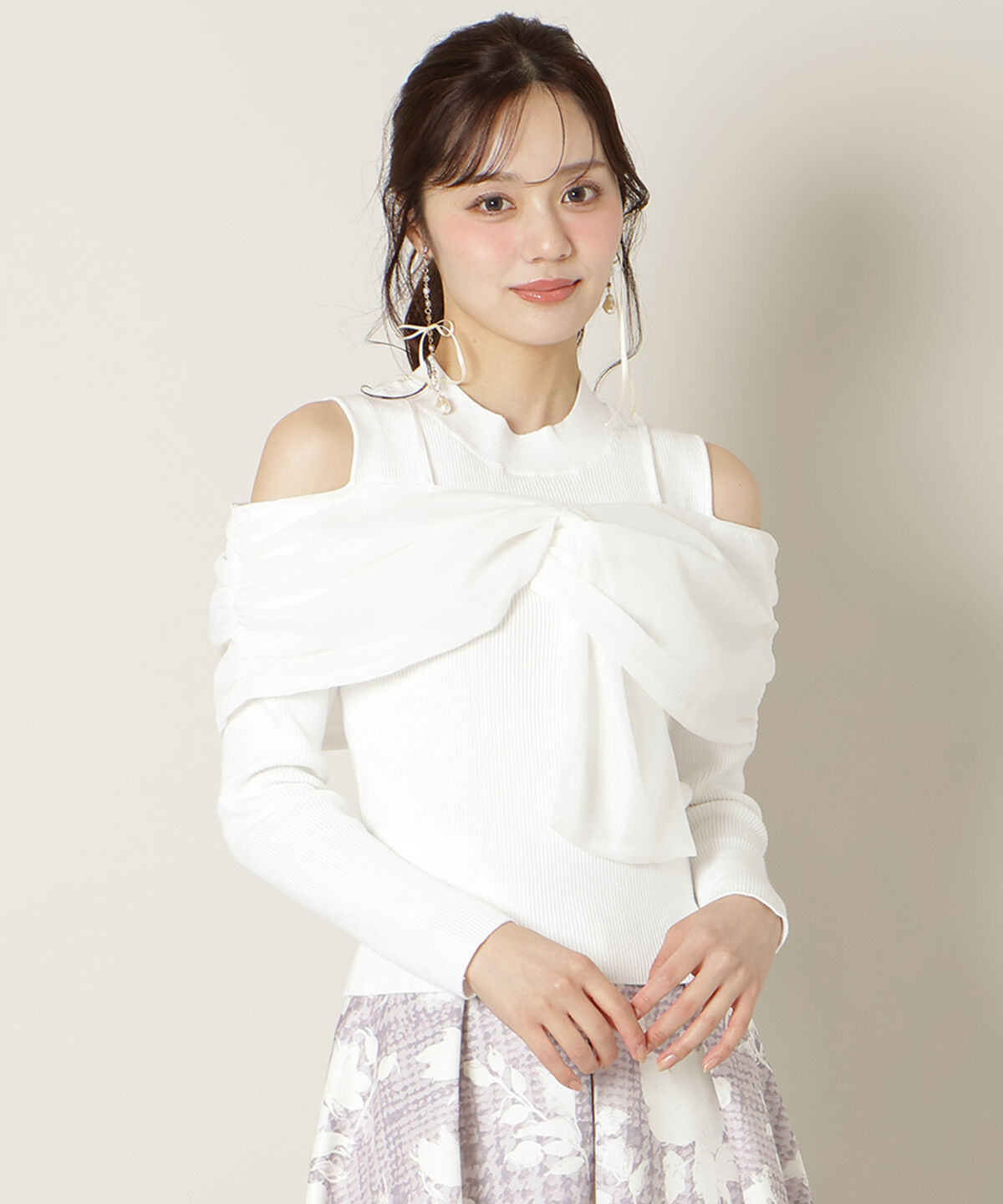 WILLSELECTION「リボンビスチェドッキングリブニット」|ニット・セーター|