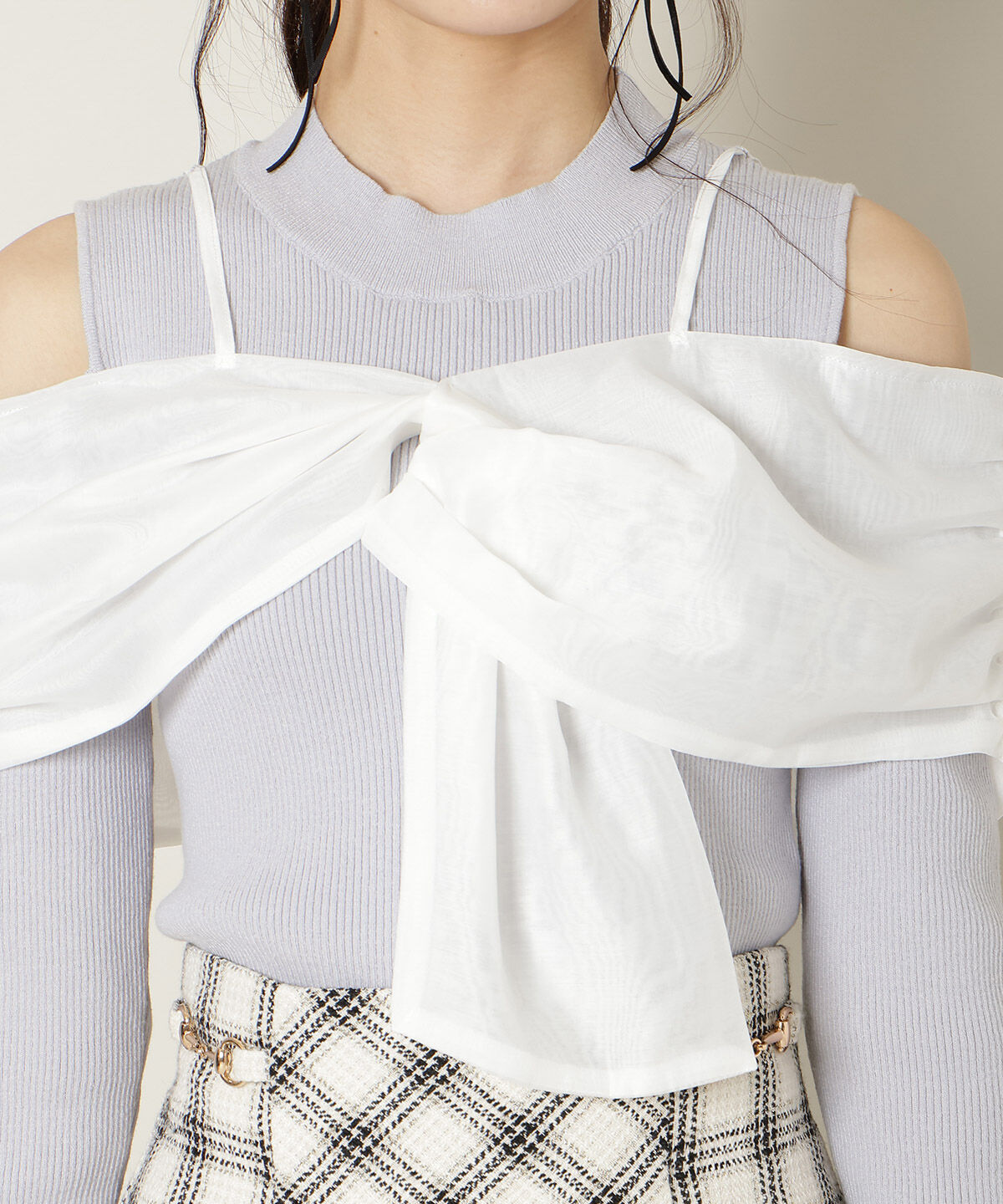 WILLSELECTION「リボンビスチェドッキングリブニット」|ニット・セーター|