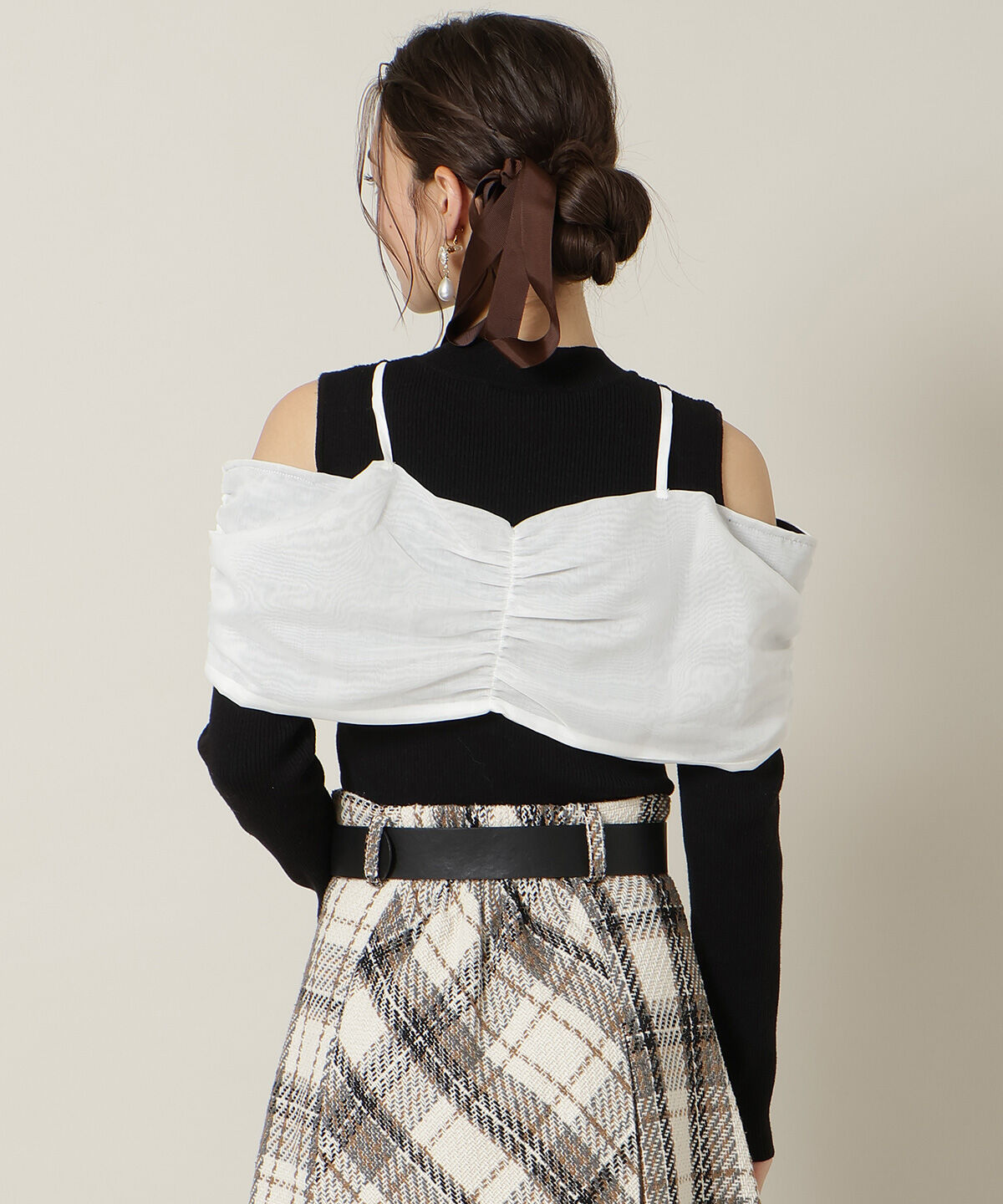 WILLSELECTION「リボンビスチェドッキングリブニット」|ニット・セーター|