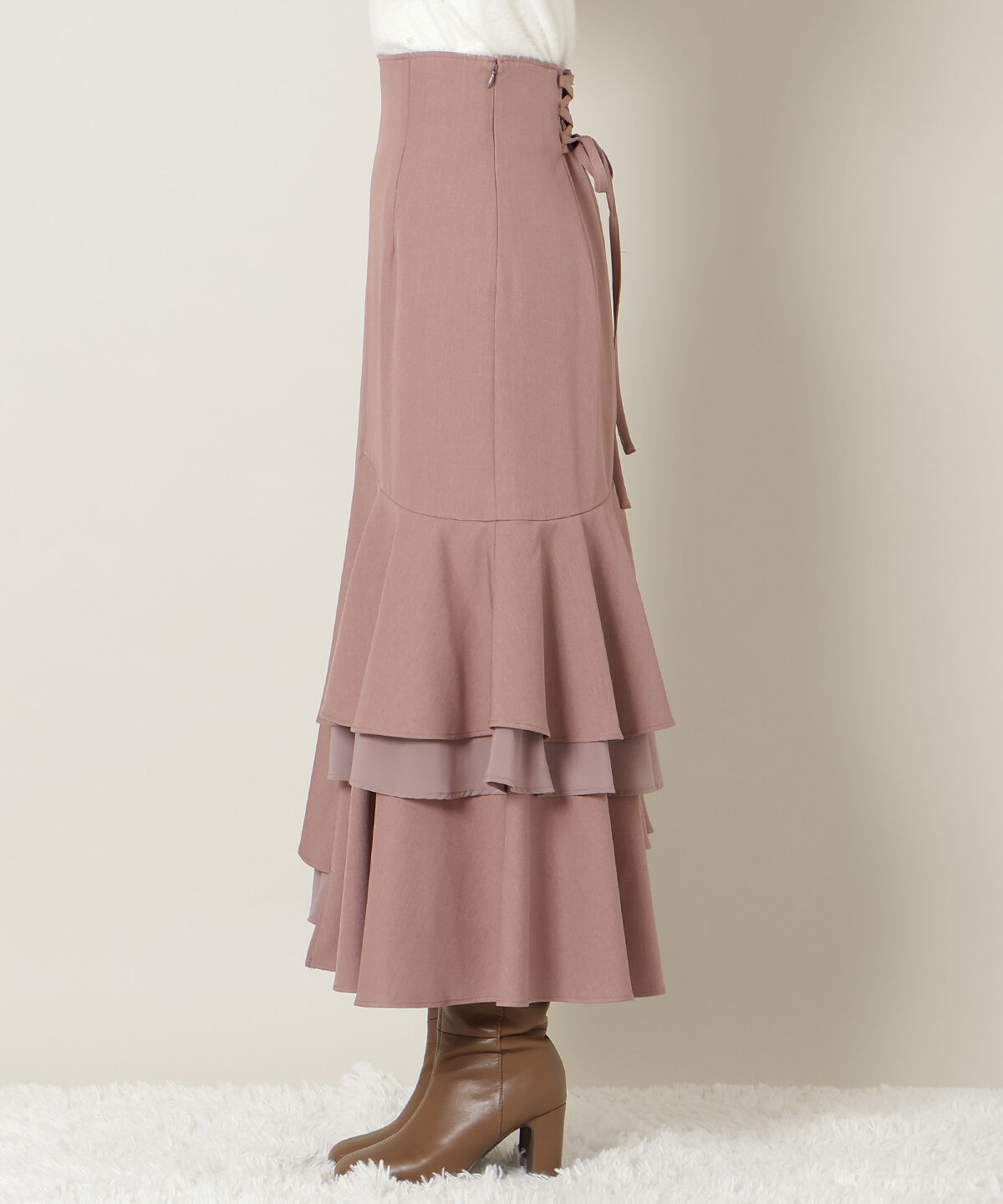 WILLSELECTION「アシンメトリーレイヤードヘムスカート」|フレア|