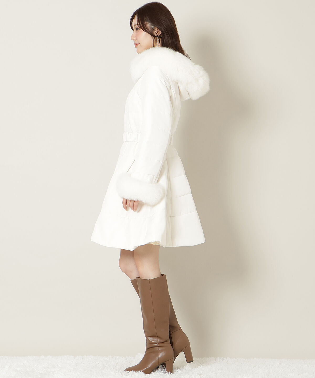 WILLSELECTION「フォックスファーキルティングフレアコート」|その他|