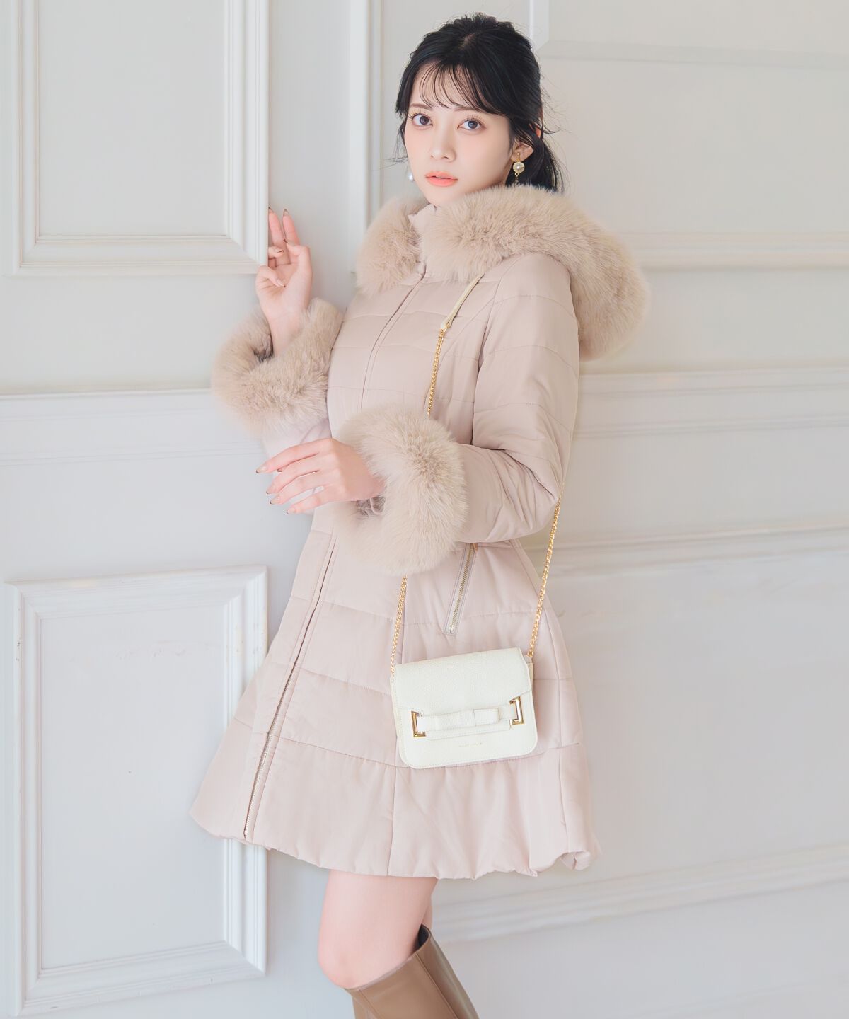 WILLSELECTION「フォックスファーキルティングフレアコート」|その他|