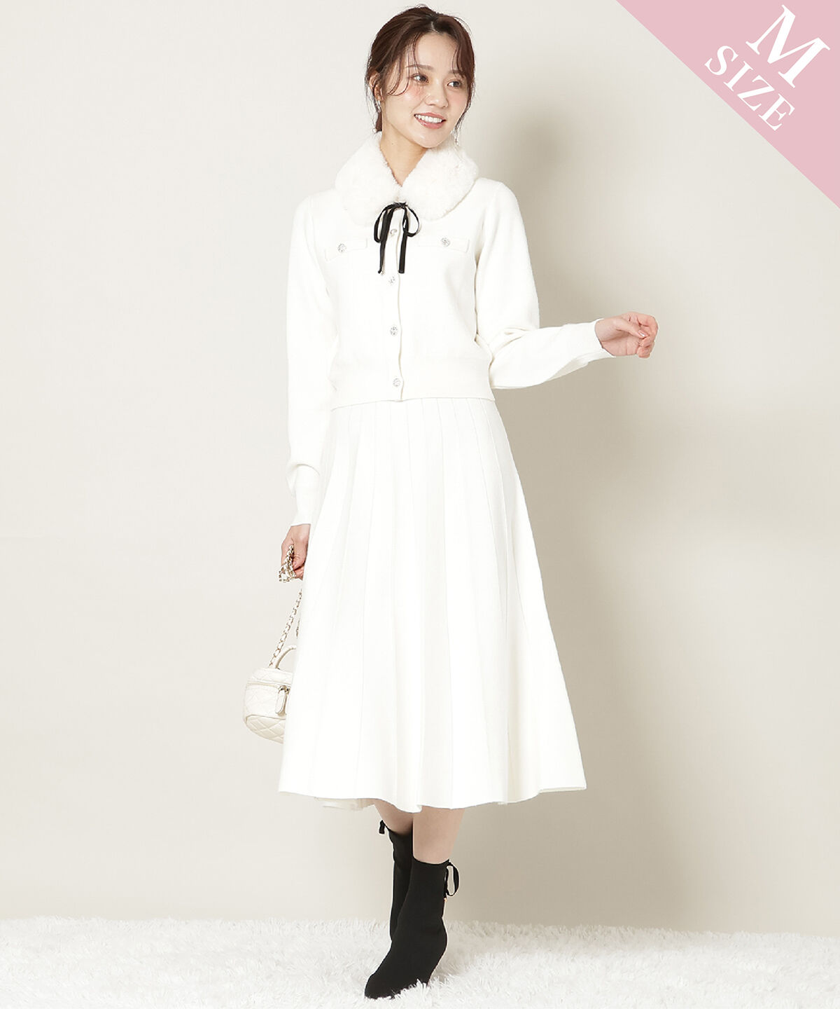 WILLSELECTION「ファーティペット付きニットSETUP」|ワンピース|