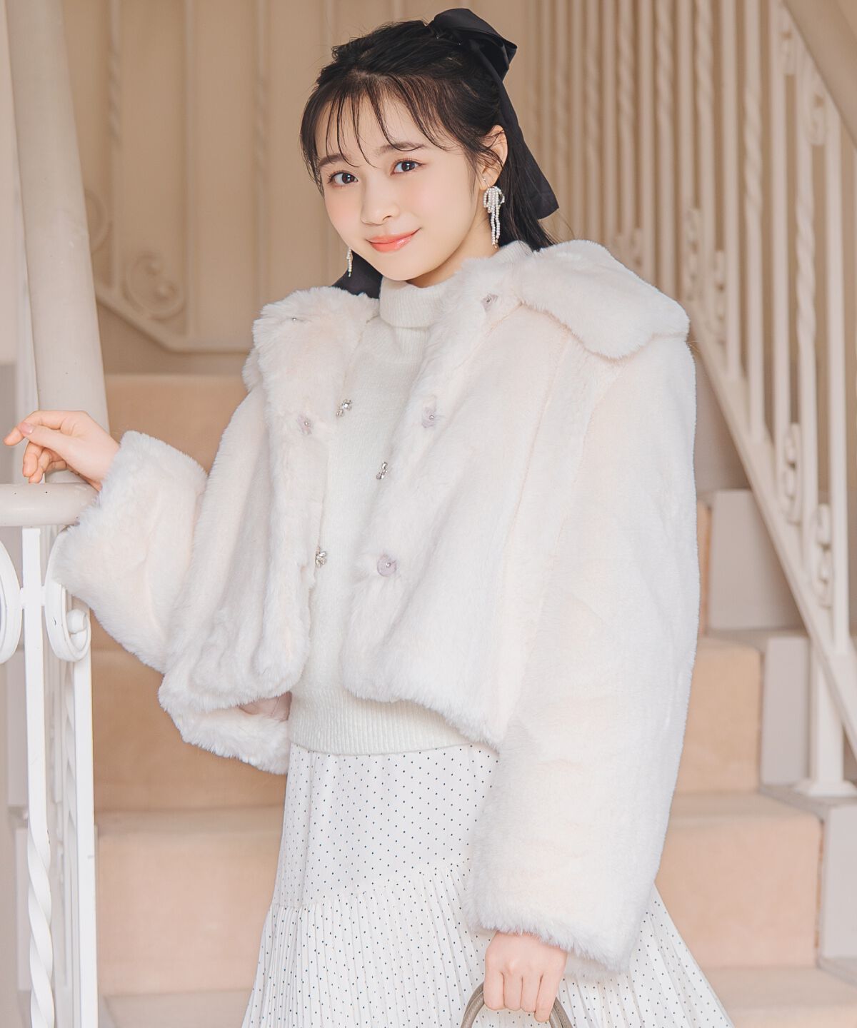 WILLSELECTION「ステンカラーエコファーショートジャケット」|ブルゾン・スタジャン|