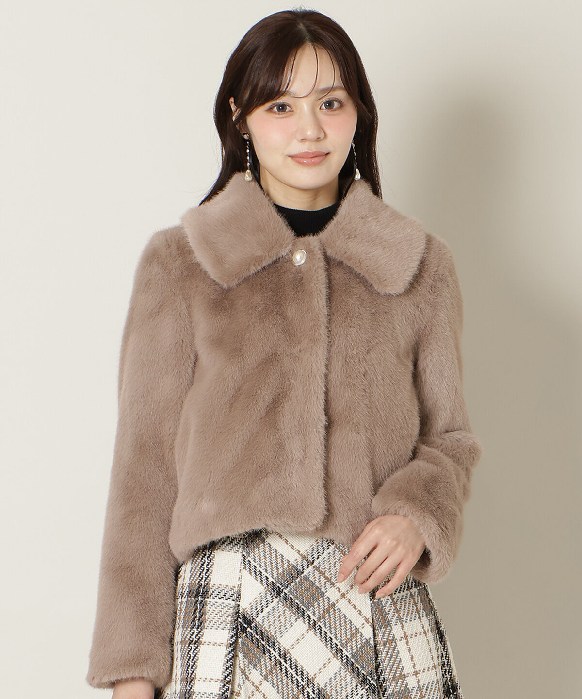 WILLSELECTION「ステンカラーエコファーショートジャケット」|ブルゾン・スタジャン|ﾀﾞｰｸﾌﾞﾗｳﾝ