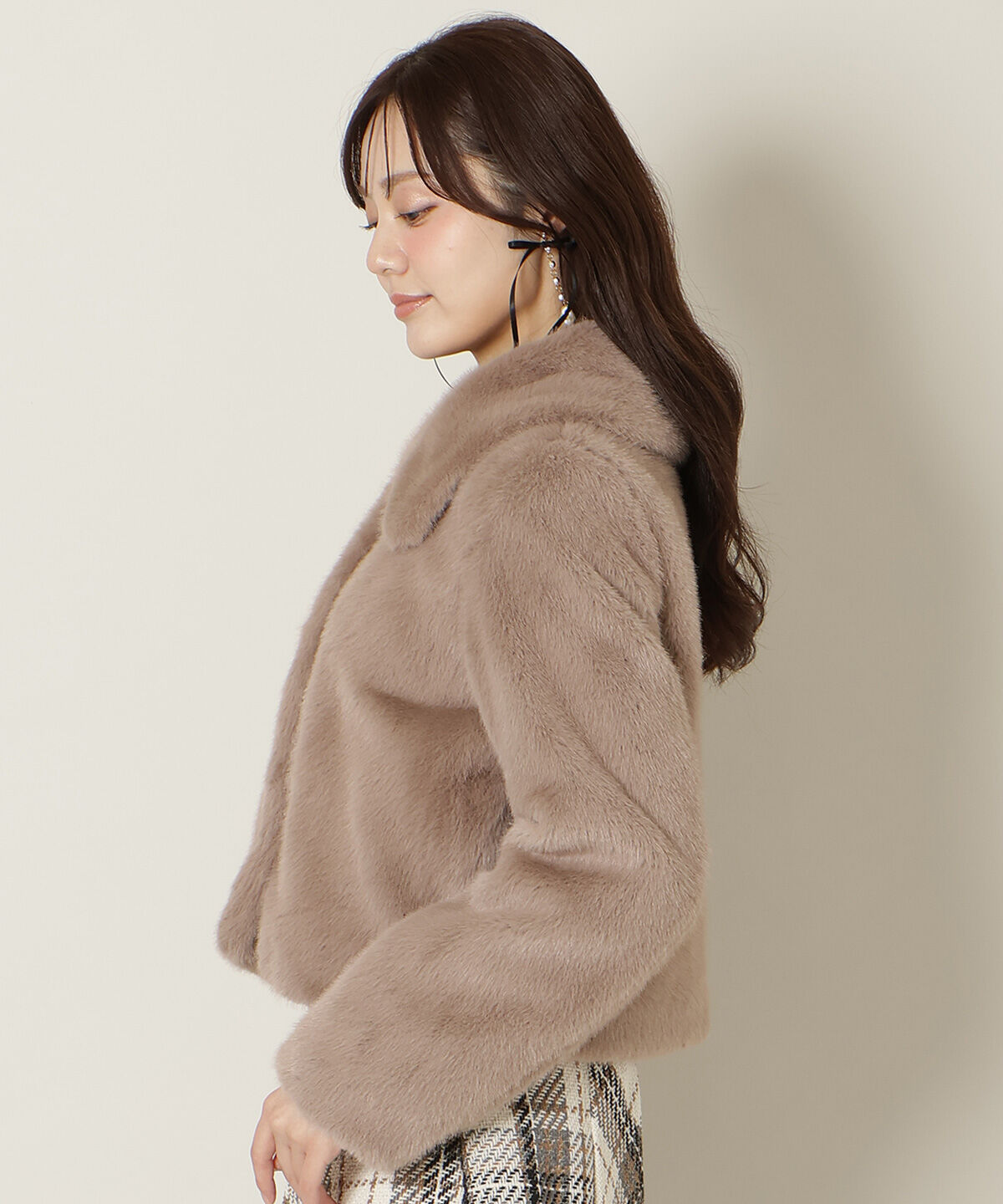 WILLSELECTION「ステンカラーエコファーショートジャケット」|ブルゾン・スタジャン|