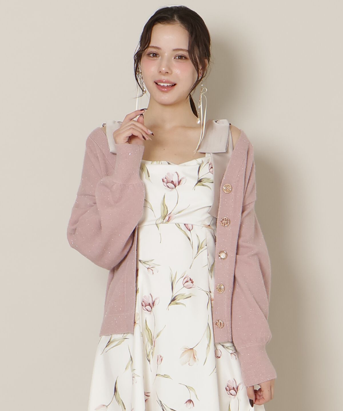 WILLSELECTION「ミドルゲージカーディガン」|カーディガン|ピンク