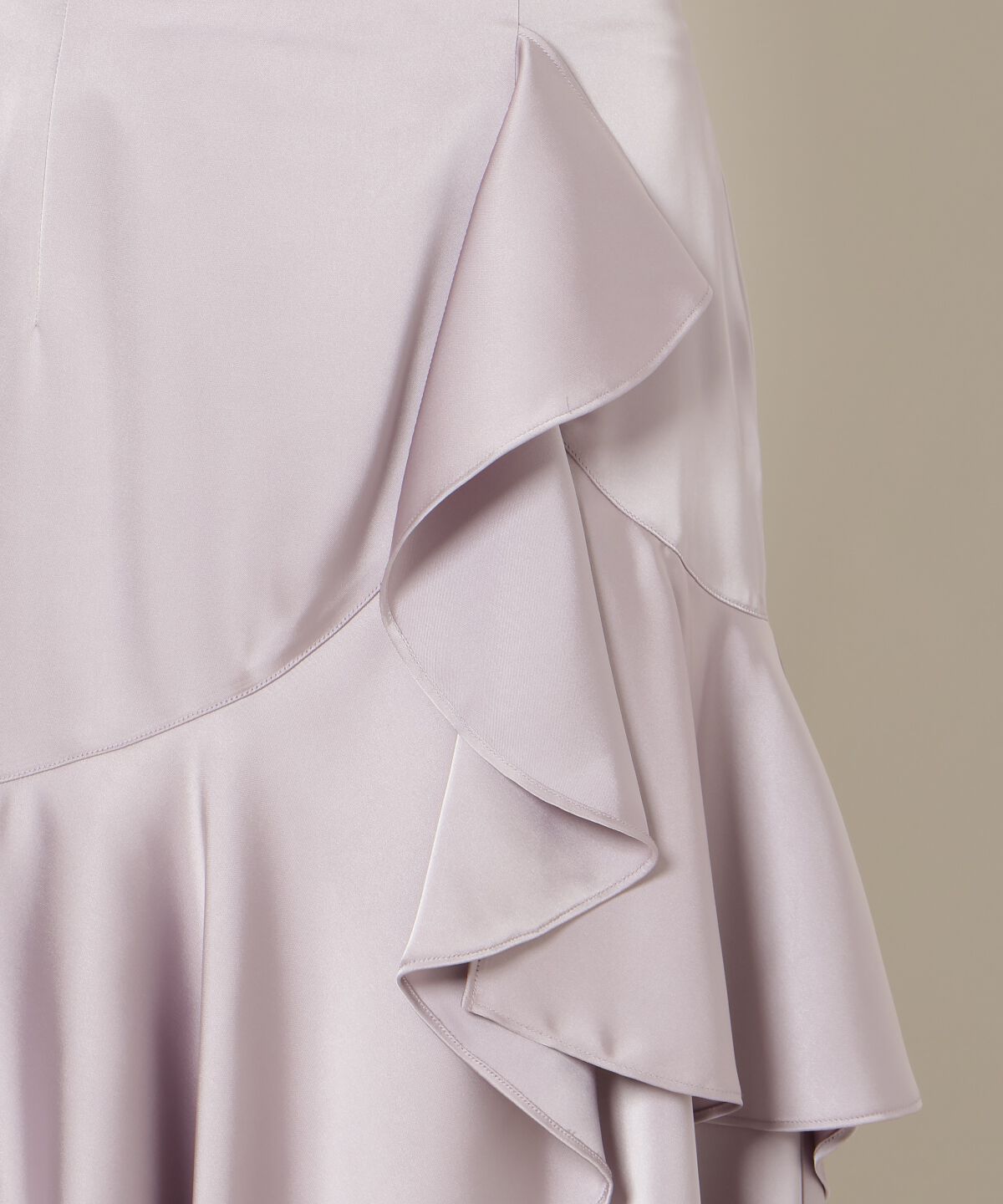 WILLSELECTION「アシメラッフルサテンスカート」|フレア|