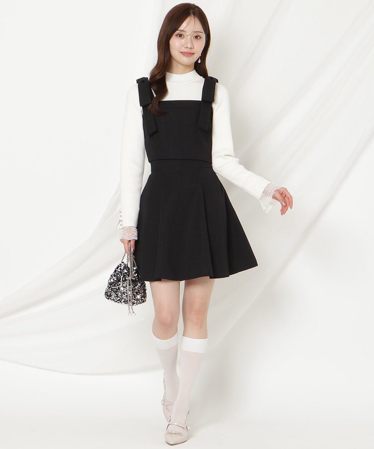 WILLSELECTION「ハイウエストフレアミニスカート」|フレア|ブラック