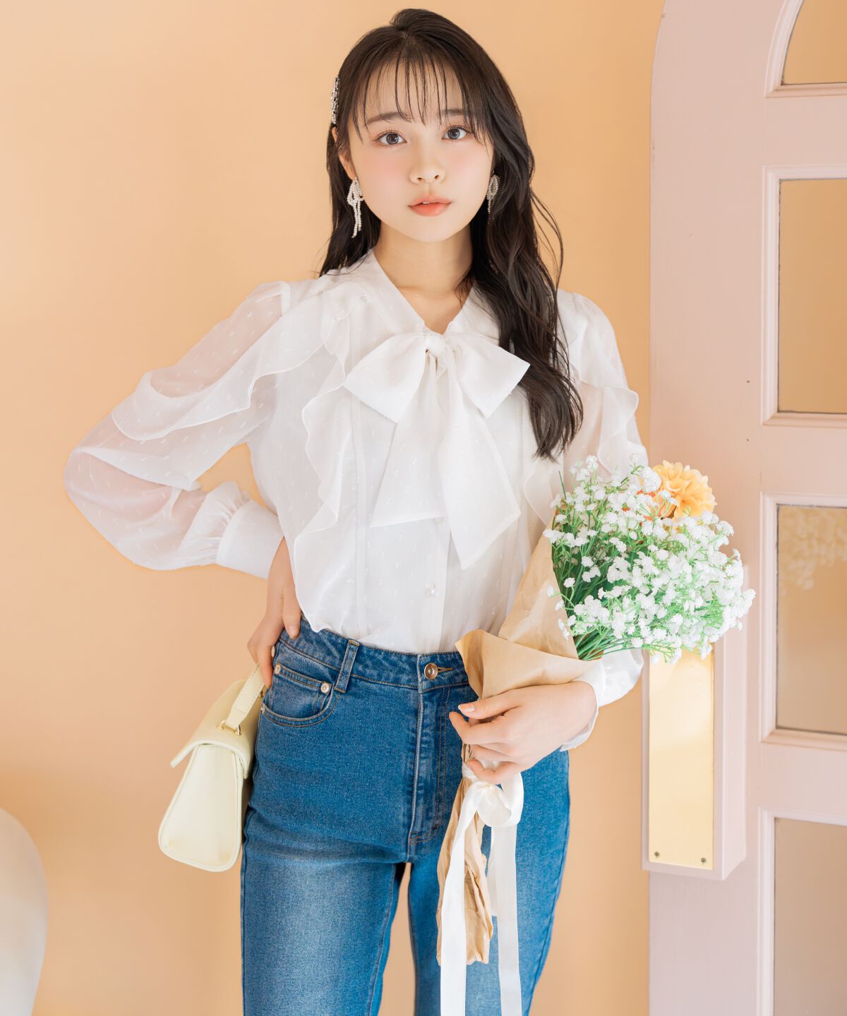 WILLSELECTION「ドビードットフリルブラウス」|シャツ・ブラウス|