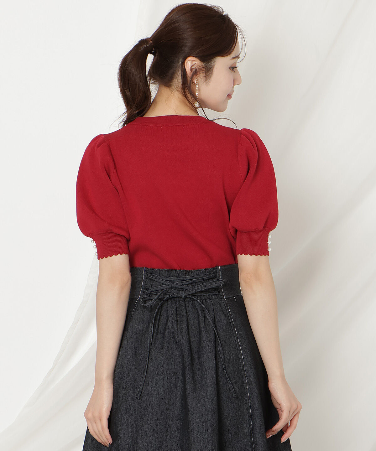 WILLSELECTION「リボンジャガードパフニット」|ニット・セーター|