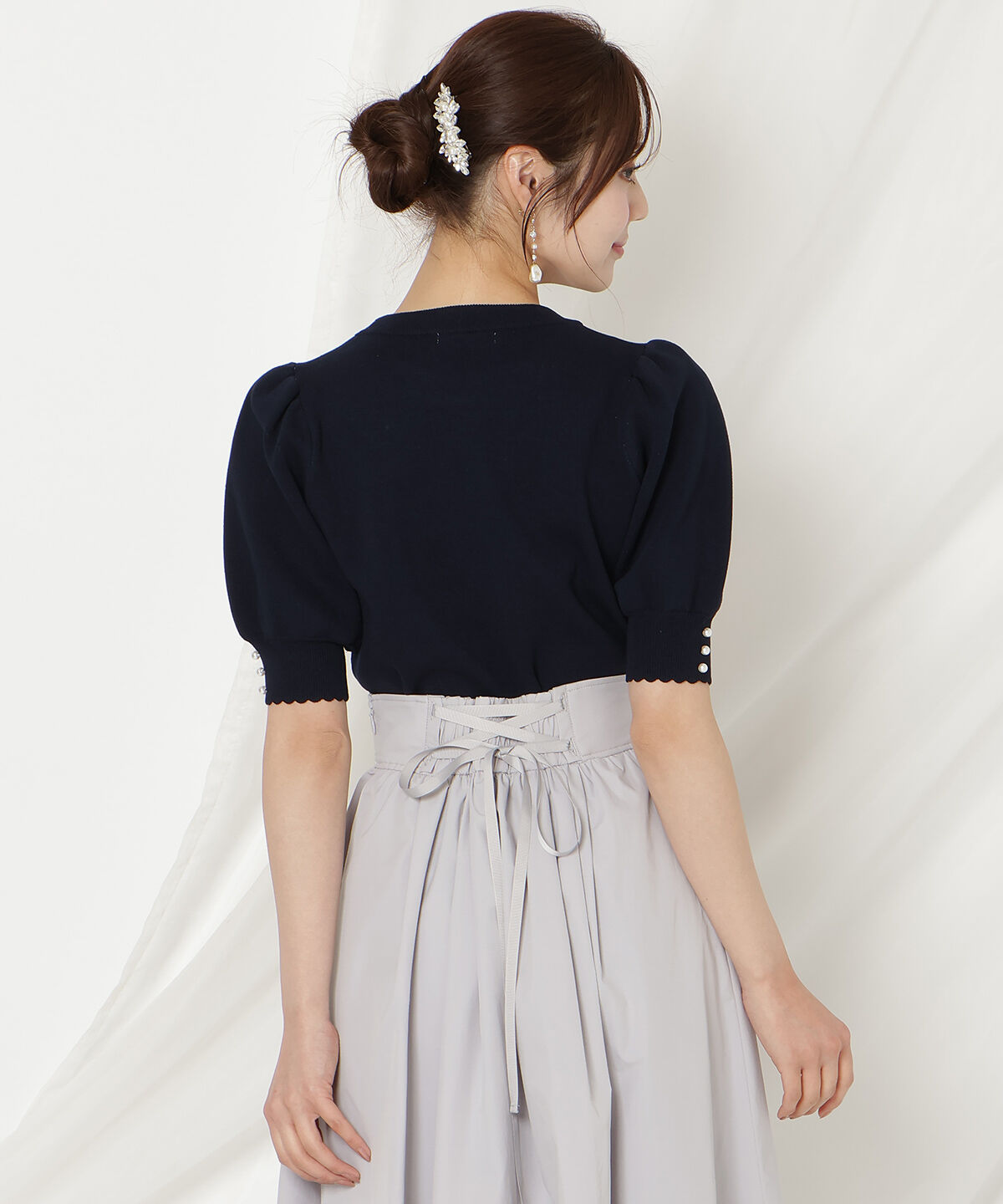 WILLSELECTION「リボンジャガードパフニット」|ニット・セーター|