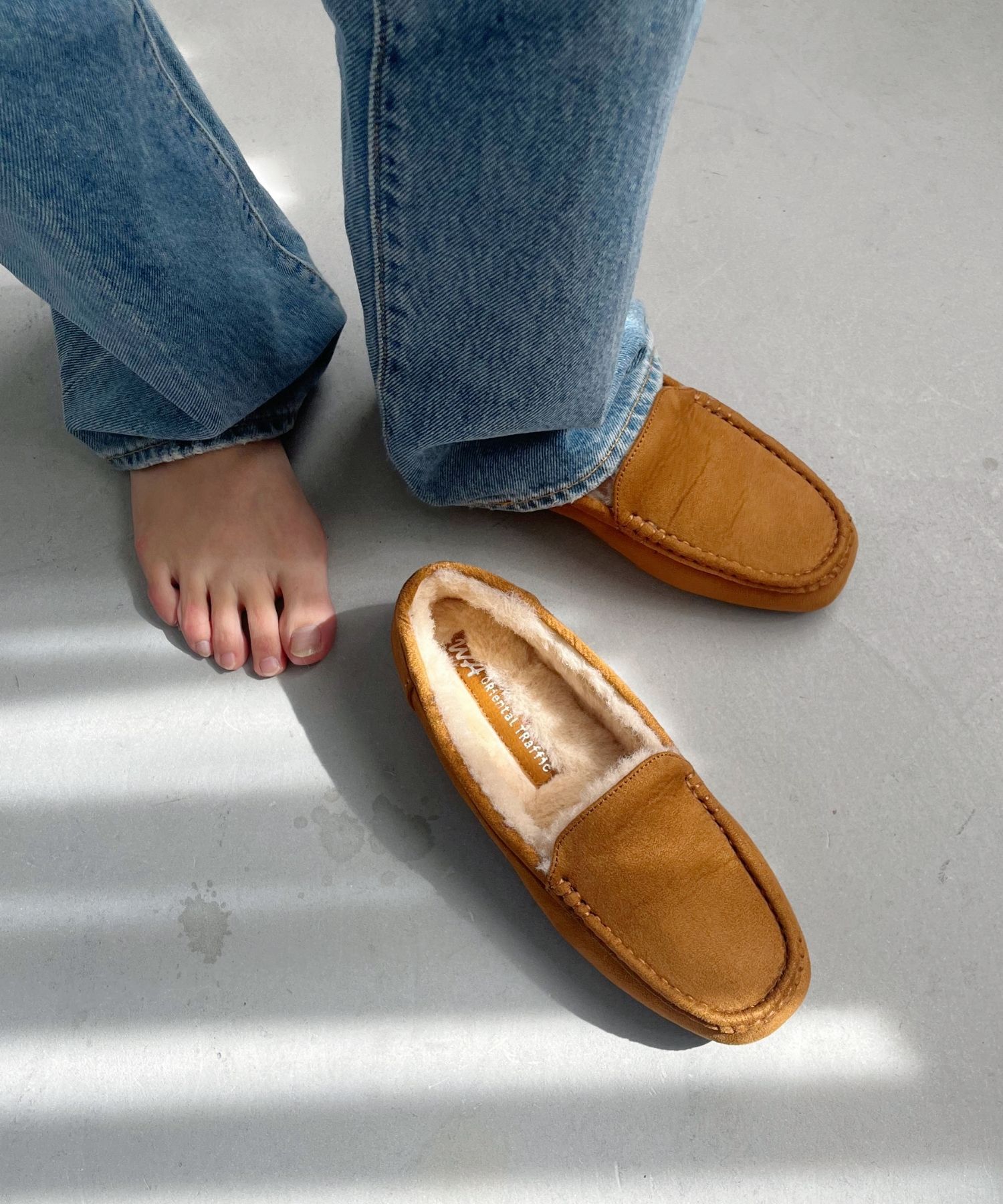 WA Oriental TRaffic「【累計5万足突破】 もこもこ ムートンシューズ /12311 モカシン フェイク ファー 再入荷 フラット」|パンプス|