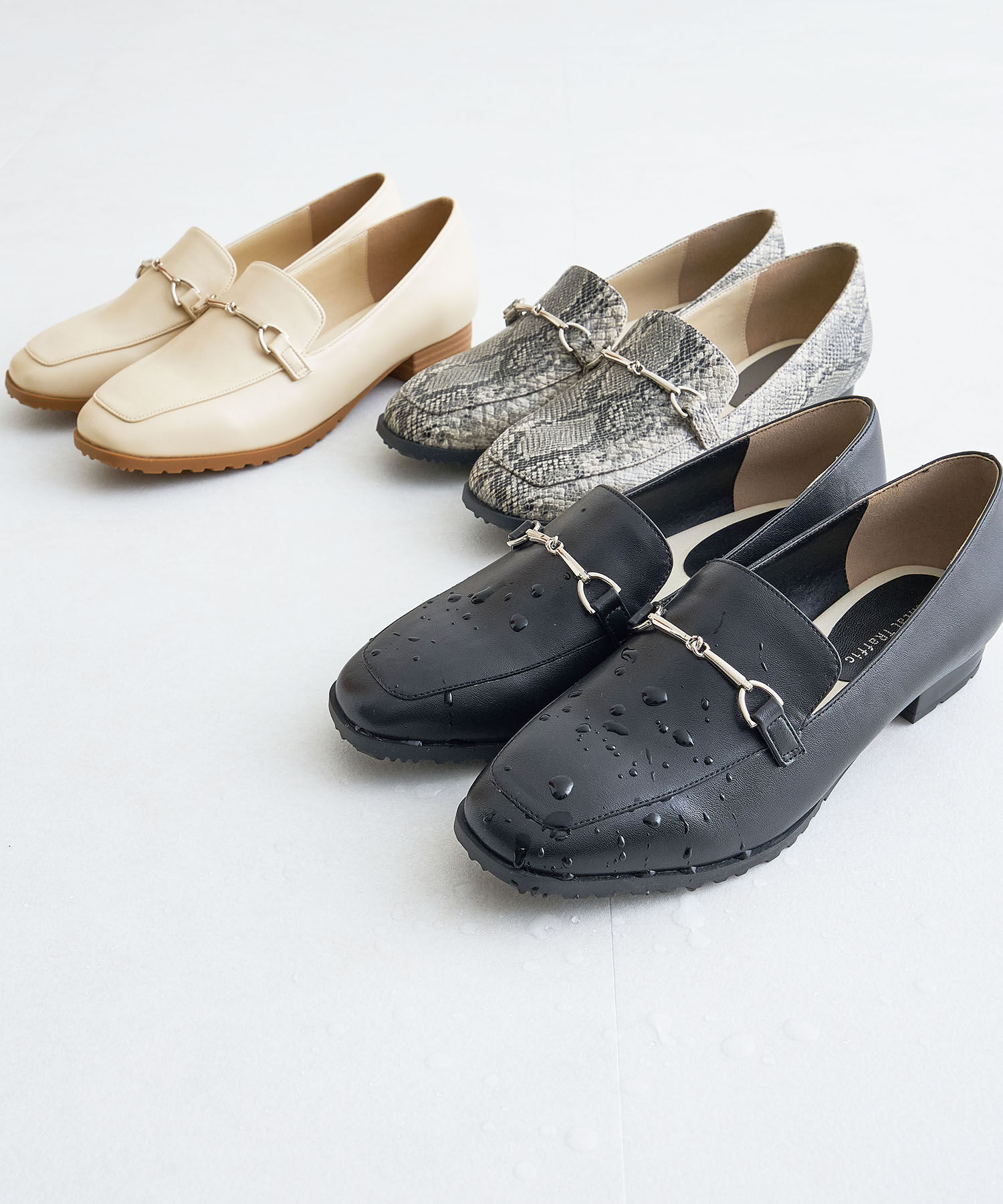 ORiental TRaffic「【防水】ビットモチーフレインローファー/R-1014 レインシューズ レインローファー 人気 トレンド」|パンプス|