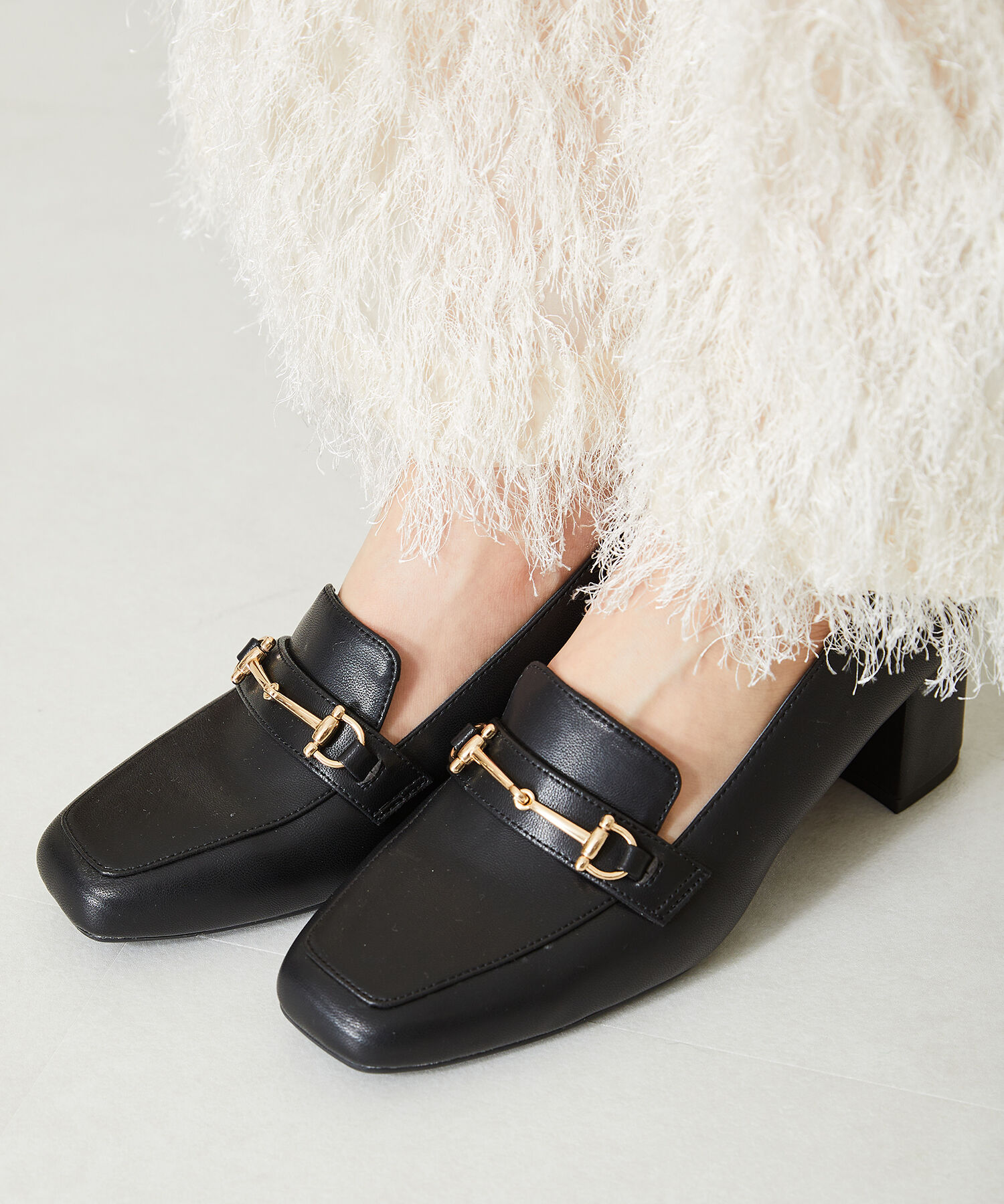 ORiental TRaffic「【跳べるパンプス/シリーズ累計１５０万足突破 】ビット ヒールローファー /R-3214 厚手クッション」|パンプス|