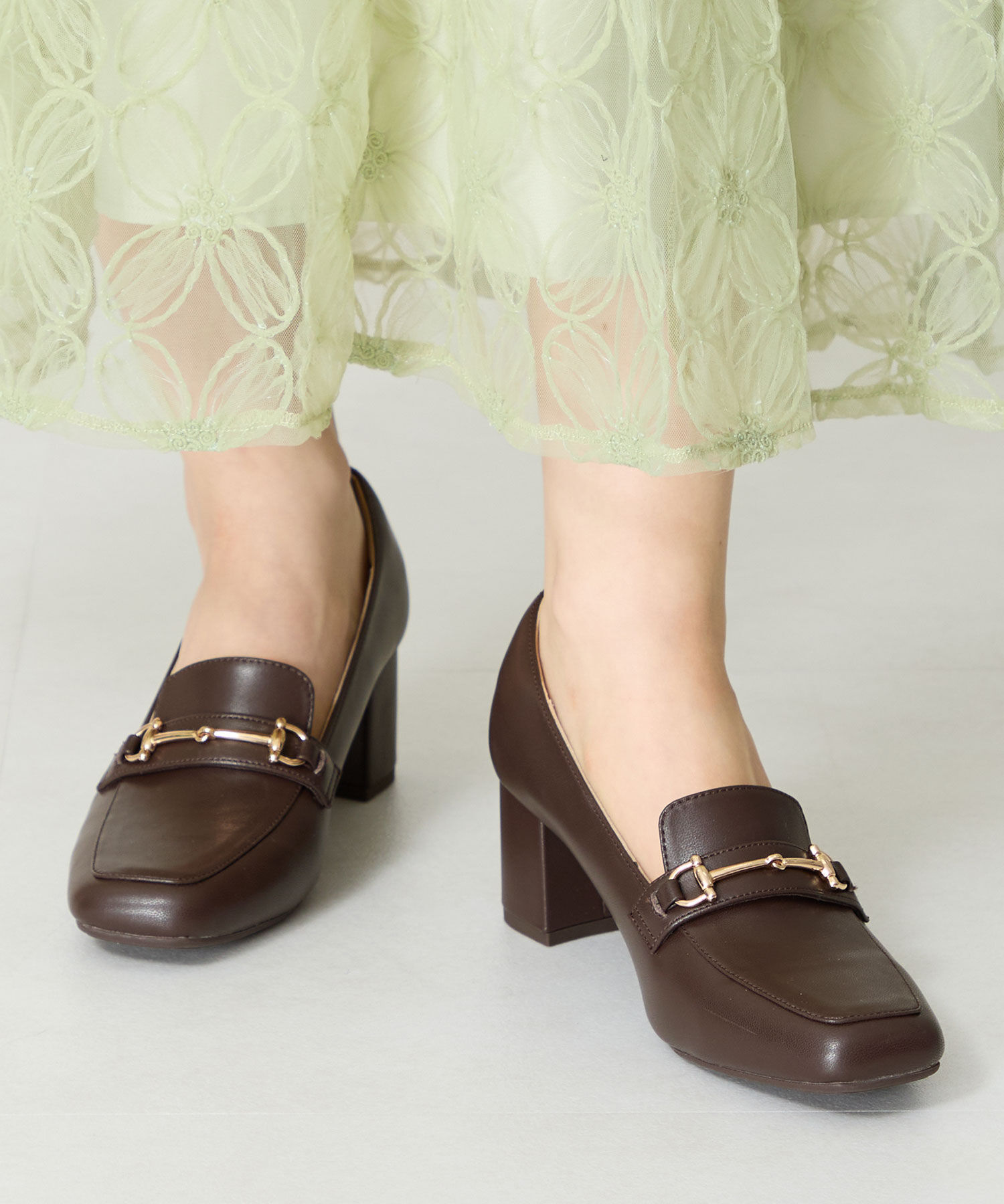 ORiental TRaffic「【跳べるパンプス/シリーズ累計１５０万足突破 】ビット ヒールローファー /R-3214 厚手クッション」|パンプス|