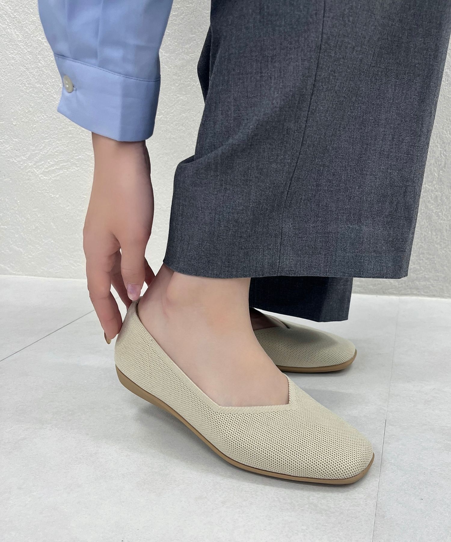 ORiental TRaffic「【洗濯OK】 ニット パンプス /R-3215 軽量 フラット ニット 通気性 柔らかい」|パンプス|