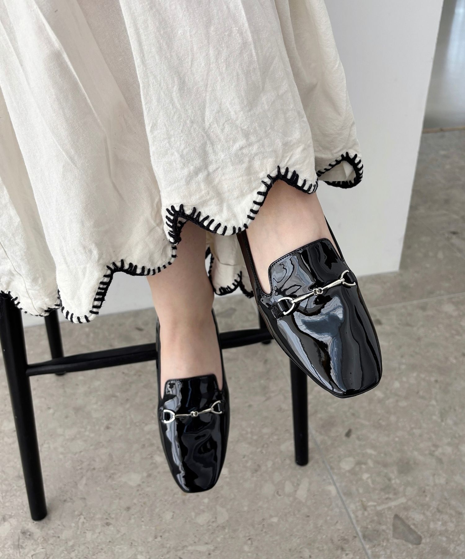 ORiental TRaffic「【WEB限定】 晴雨兼用 ビット ローファー /55106 レイン フラット 柔らかい」|パンプス|