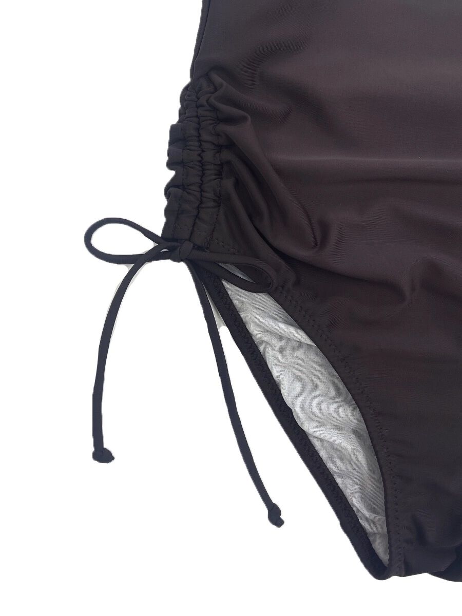 PEAK&PINE「無地オフショルダーワンピ見えビキニ」|ビキニ|