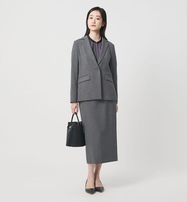 UNITED ARROWS「ダブルクロス タイトスカート ‐ストレッチ ウォッシャブル‐」|タイト|