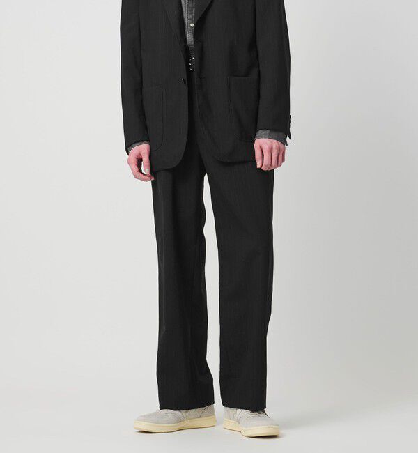 UNITED ARROWS「＜District＞ウォッシュド トロピカルウール ベイカー スラックス」|スラックス|BLACK