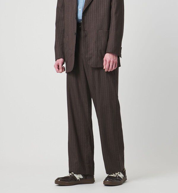 UNITED ARROWS「＜District＞ウォッシュド トロピカルウール ベイカー スラックス」|スラックス|DK.BROWN