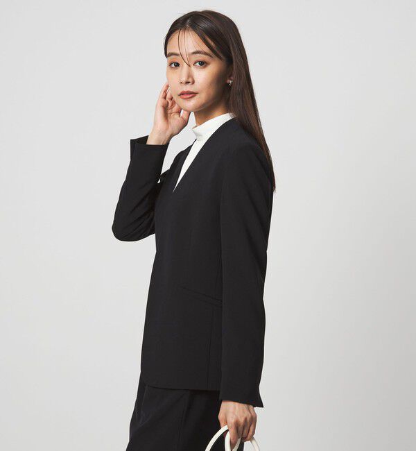 UNITED ARROWS green label relaxing「［size SHORTあり］パウドレ ノーラペル ジャケット ウォッシャブル ストレッチ」|ノーカラージャケット|