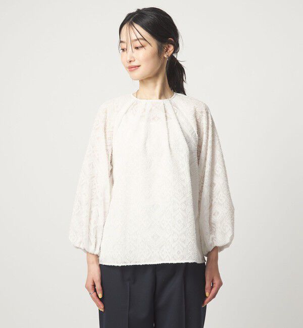 UNITED ARROWS green label relaxing「カットジャガード ブラウス」|シャツ・ブラウス|