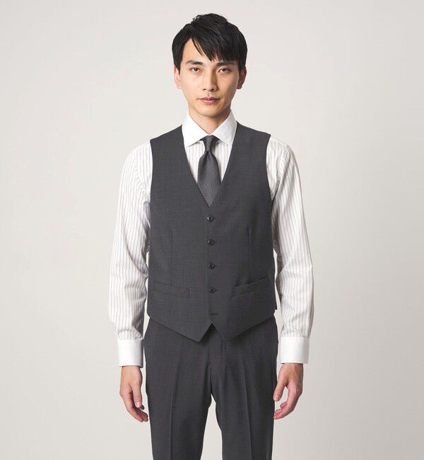 UNITED ARROWS green label relaxing「A+ TWPU トロピカル無地 スリム 5B セットアップ ベスト -ウォッシャブル-」|スーツ|