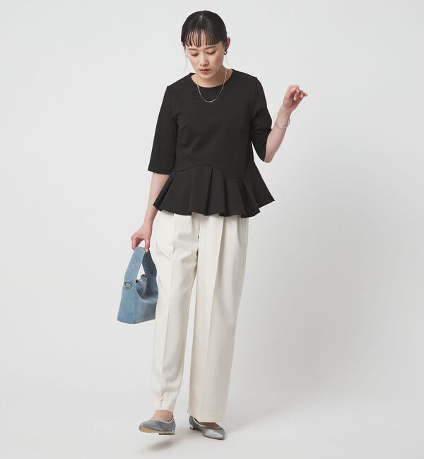 UNITED ARROWS green label relaxing「イレヘム ペプラム ポンチ プルオーバー カットソー 接触冷感 UVカット」|Tシャツ・カットソー|