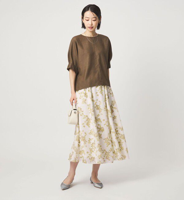 UNITED ARROWS green label relaxing「フラワー プリント スカート」|フレア|