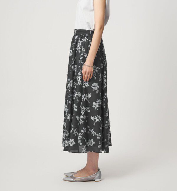 UNITED ARROWS green label relaxing「フラワー プリント スカート」|フレア|