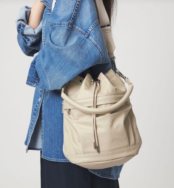 UNITED ARROWS green label relaxing「【WEB限定】＜PARTE＞ポケットドロスト バッグ  はっ水」|ショルダー・メッセンジャー|NATURAL